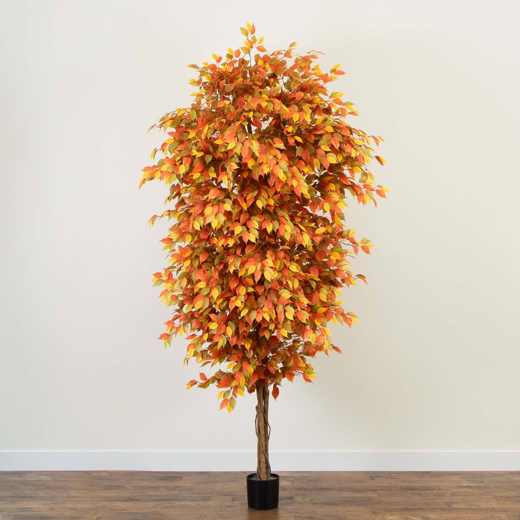 9ft. Potted Artificial Autumn Ficus Tree